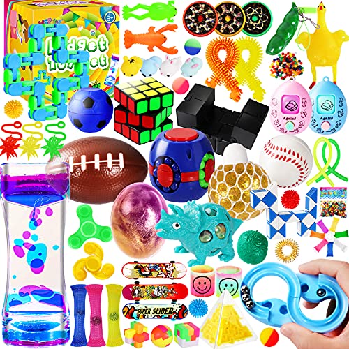 Mgparty 72PcS Sensory Fidget Toys Set, Stress Anxiety Relief Assortment Toys for Kids Adults,Party Favors carnival Prize classro