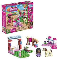 Mega Barbie Horse Jumping Building Set with 73 Bricks and Special Pieces, Accessories and 1 Micro-Doll, Toy gift Set for Ages 5