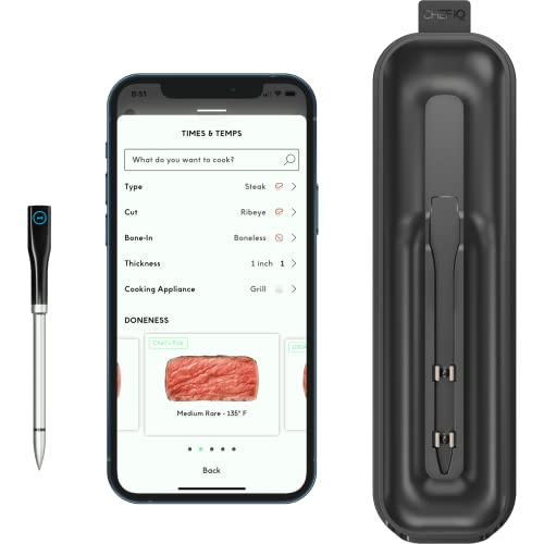 cHEF iQ Smart Digital Meat Thermometer, Unlimited Wireless Range, Bluetooth  & WiFi Enabled cooking Thermometer with Ultra-Thin P