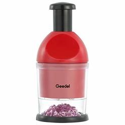 Geedel Food Chopper, Easy to Clean Manual Hand Chopper Dicer, Slap Press Chopper Mincer for Vegetables Onions Garlic Nuts