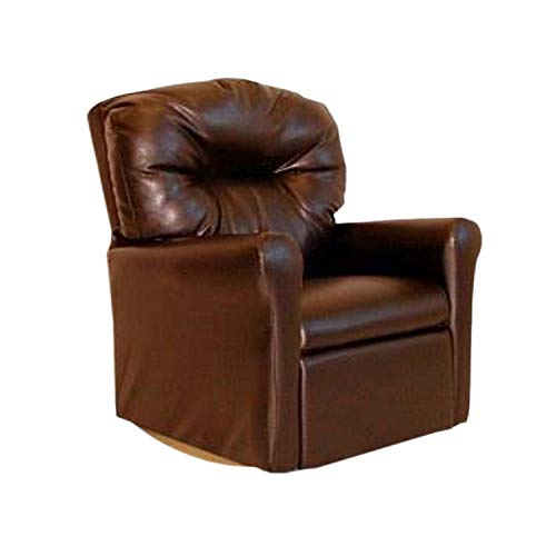 Dozydotes contemporary Brown Leather Like Rocker Recliner