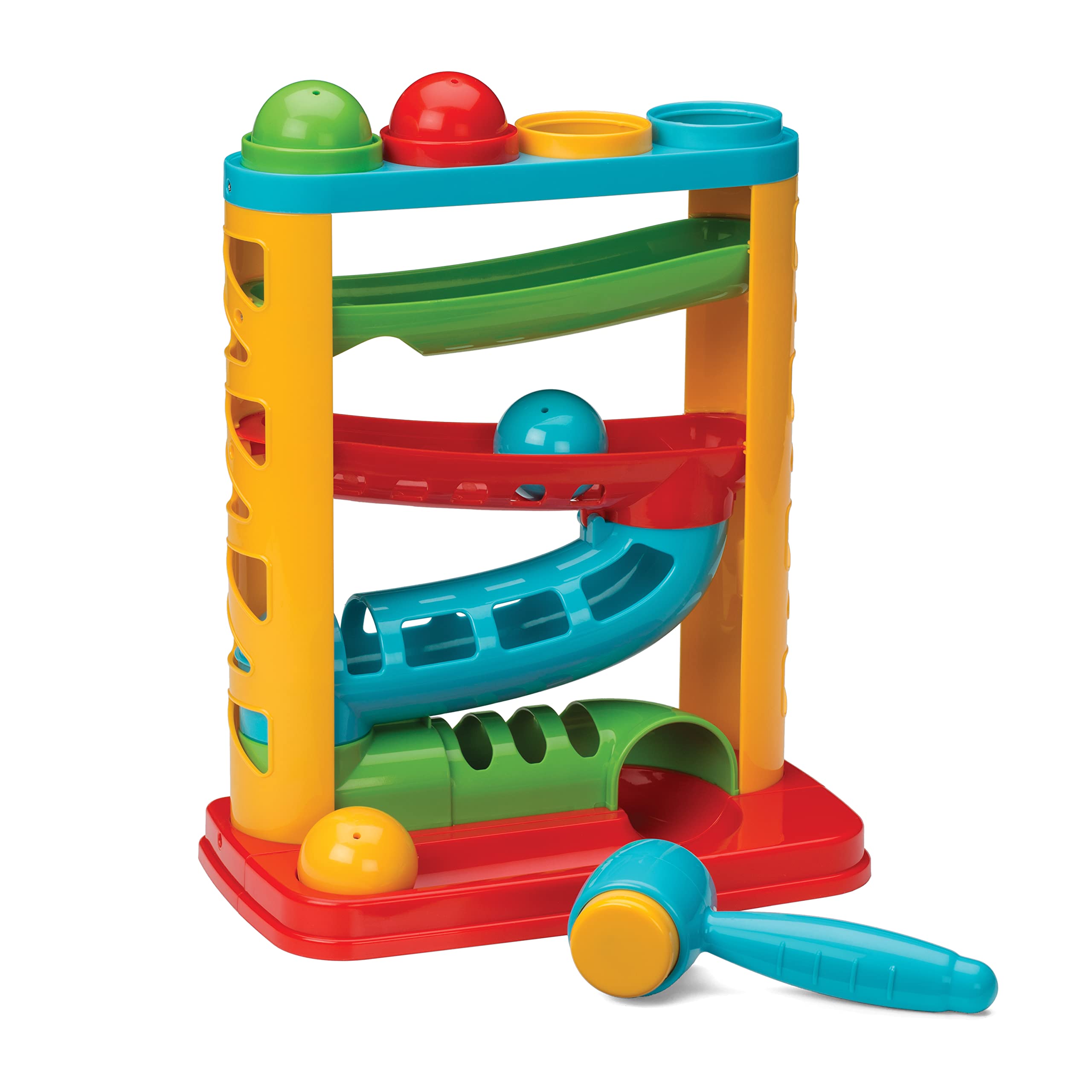 Infantino Bop & Drop Ball Tower - STEAM Educational Play, Hand-Eye Coordination Skills, and Cause and Effect Play for Babies & T