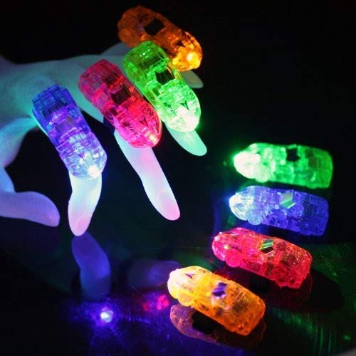Mytoys&gift 32pcs Light up Rubber Band Led Party Laser car Finger Light Beam Ring Torch Set
