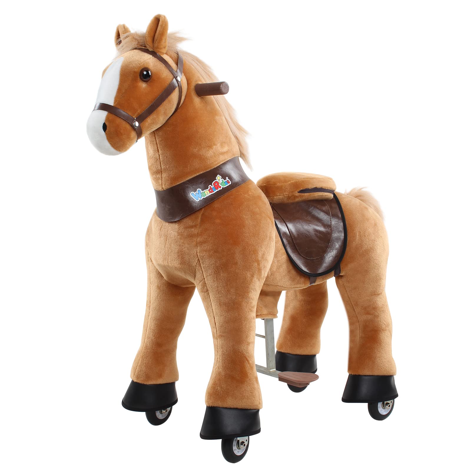WondeRides Ride on Rocking Horse Toy Plush Walking Animal giddy up Pony Mechanical Riding Horse Medium Size 4 for Toddler Age 4-