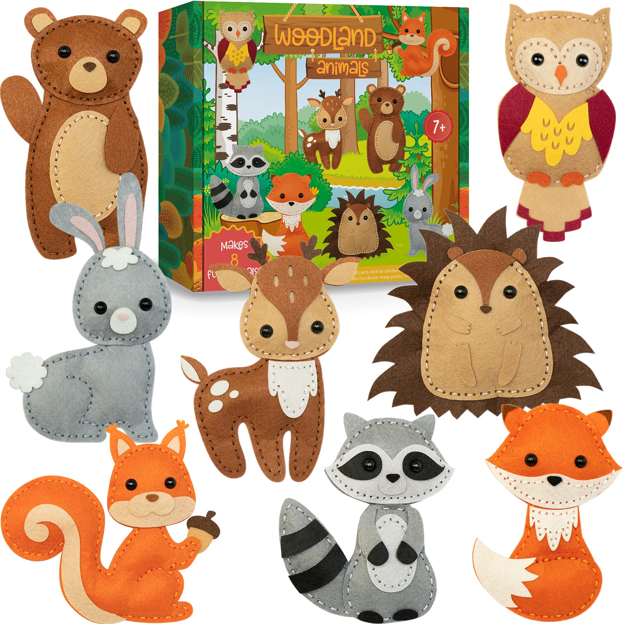 craftorama Sewing Kit for Kids, Fun and Educational Animal craft Set for  Boys and girls Age 7-12, Sew Your Own Felt Animals craf