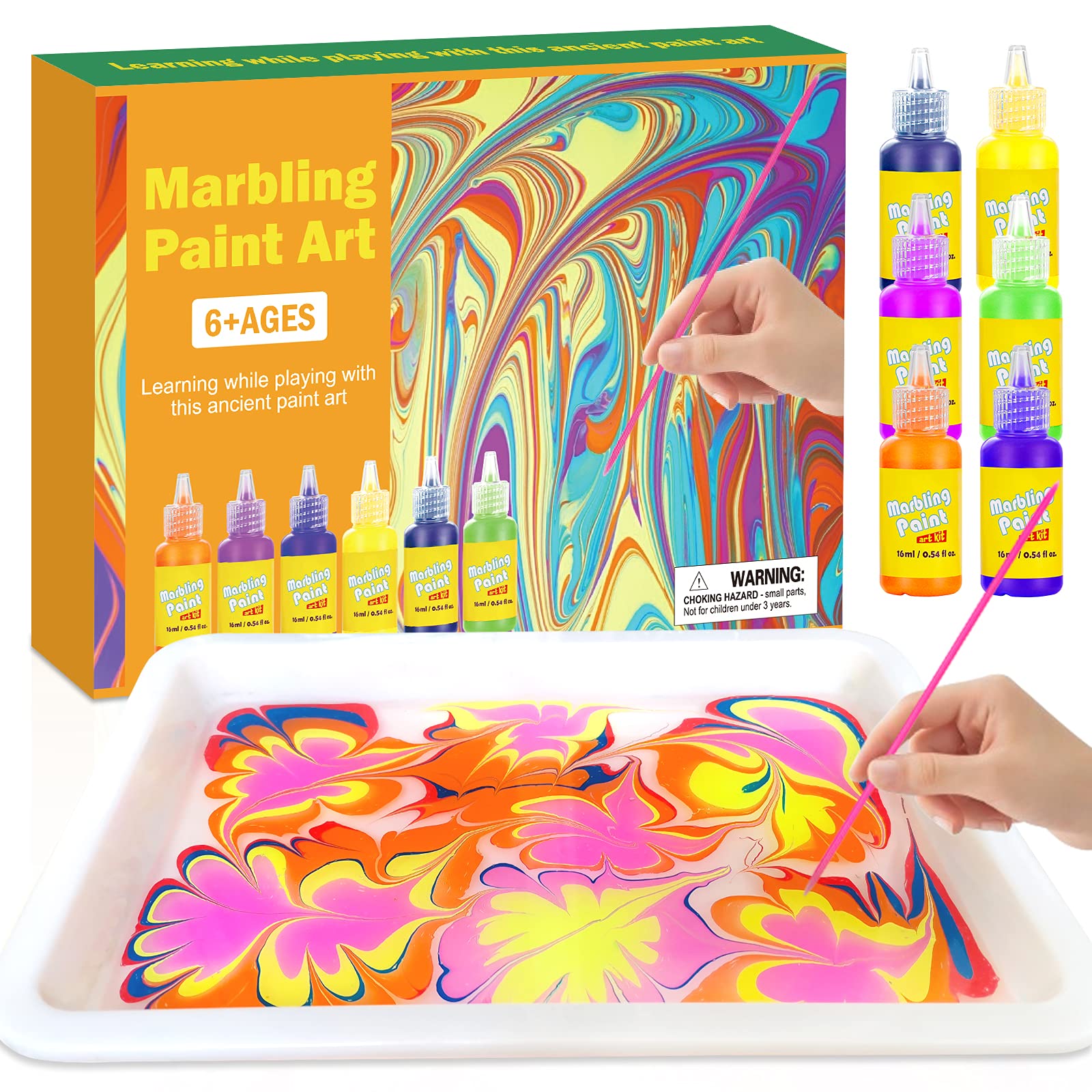 MFJL Marbling Paint crafts Kit for Kids - Arts and crafts for girls