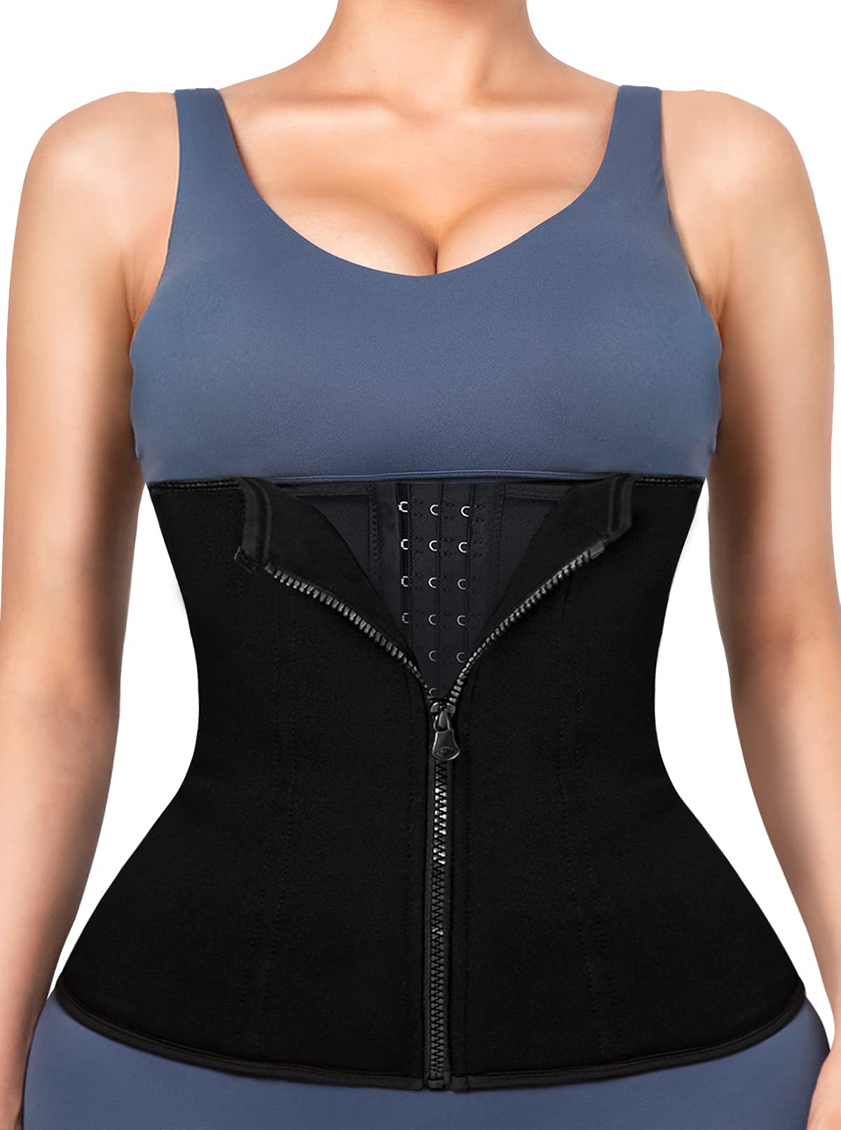 Reamphy Waist Trainer corset Women Workout Trimmer Sweat Sports girdle Belt Body Shaper (Black,S)
