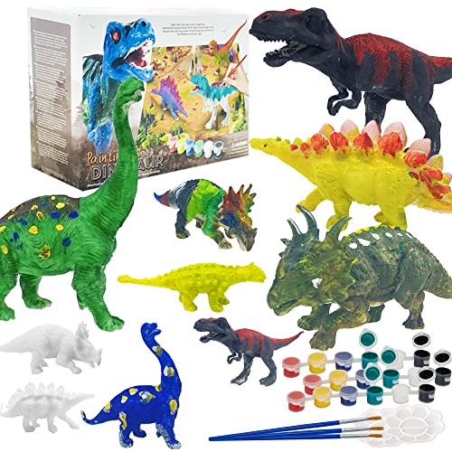 NUNgT Dinosaur Painting Kit, DIY Paintable Figurines Toys Dinsaour Arts and  crafts Paint Dinosaur crafts for Kids Birthdy gift A