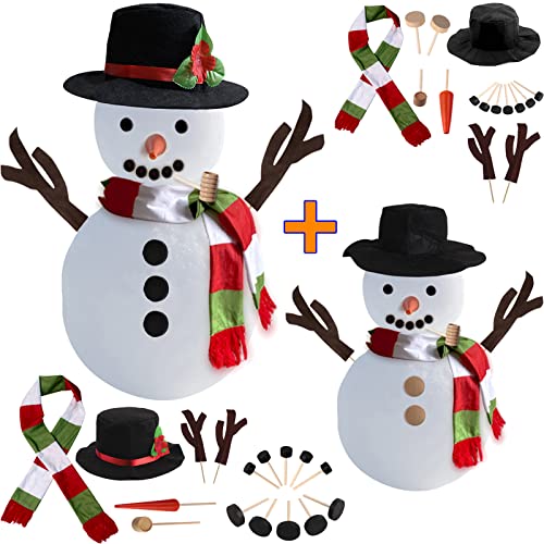 Semetor Snowman Kit, 2 Pack christmas Snowman Decorating Making Kit Outdoor  Fun christmas Winter Holiday Party Decoration gift, Xmas Hol