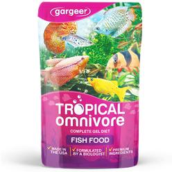 Gargeer 3oz Tropical Omnivore Fish Food for Advanced Breeders. Complete Fresh Water Fish Gel Diet for Juveniles & Adults