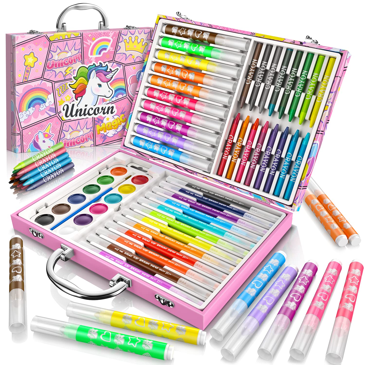 litokido Art Supplies for Kids - Unicorn Art Set - Painting, Drawing Art  Kit with Washable Markers, Double-Tip Pens, coloring Book, Sketc