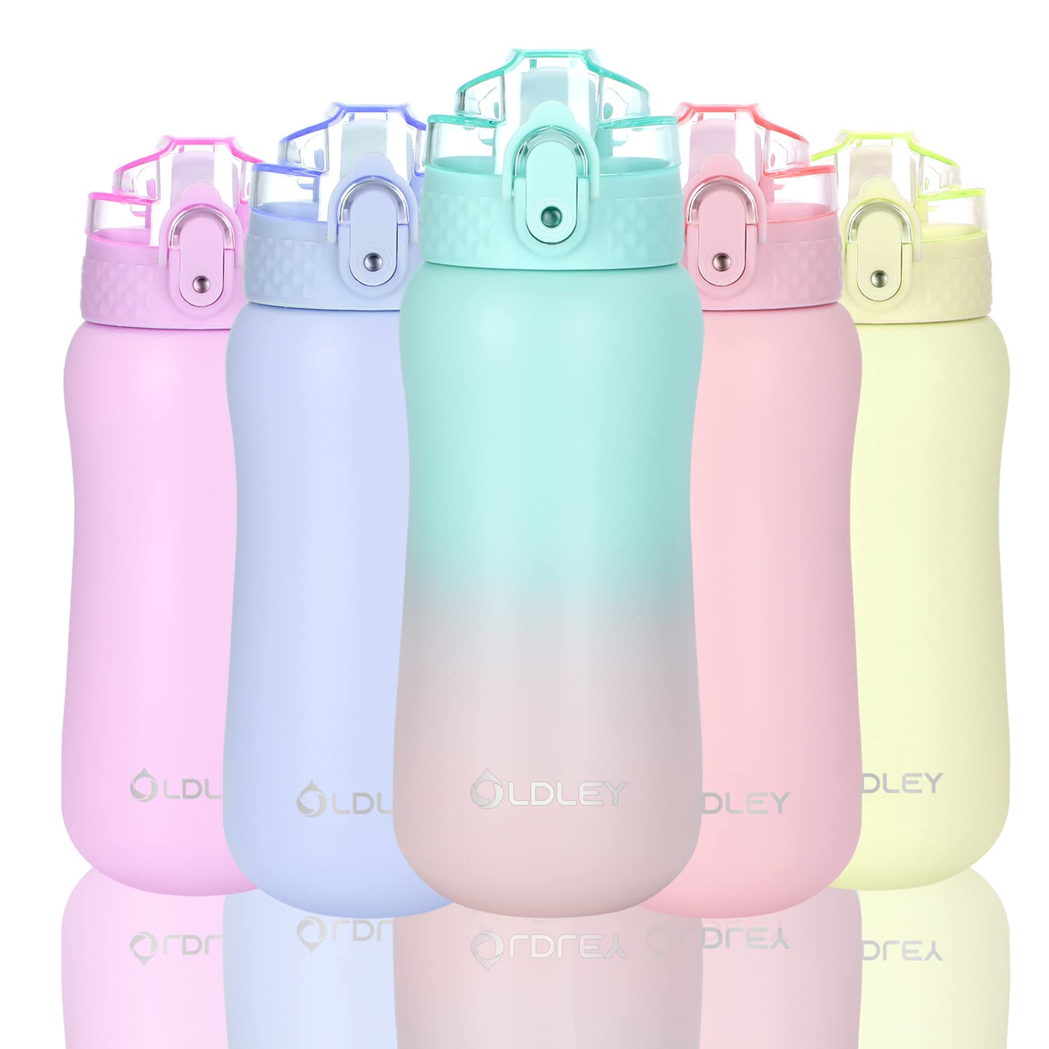 OLDLEY Kids Water Bottle 12 oz Insulated Water Bottles with Straw & 10  Stickers, Stainless Steel Toddler Bottle Double Wall Vacuum BPA