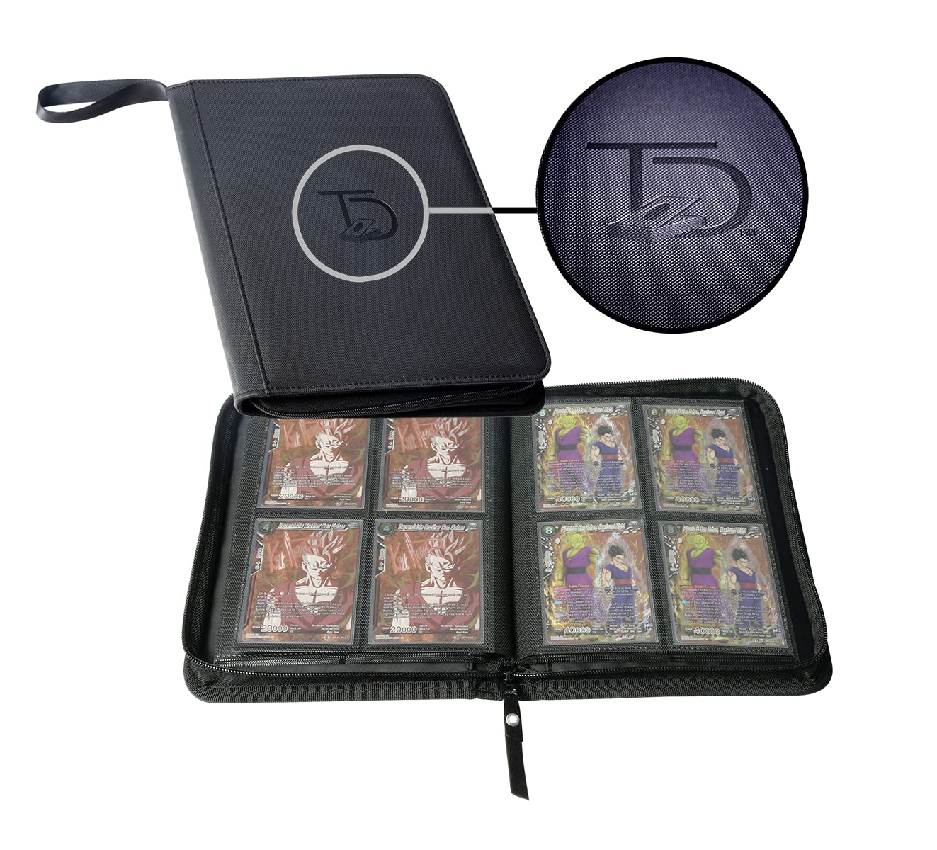 topdeck mini binder | holds 200+ cards | 4 pocket trading cards album | long term storage binder | side load sleeves | pokemo