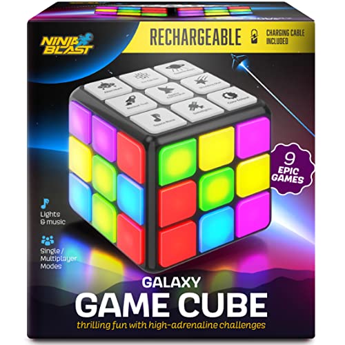 Ninja Blast Rechargeable gaming Activity cube - 9 Fun Brain & Memory games - cool Toys for Boys and girls - christmasBirthday gifts for Ages
