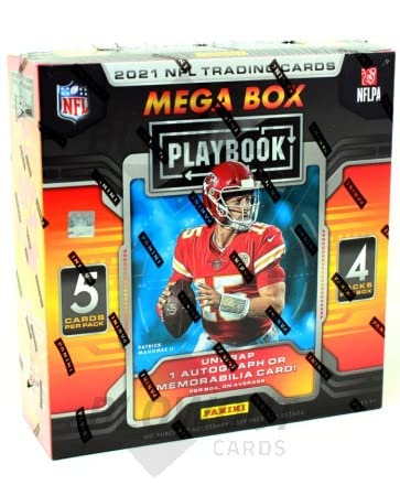 Playbook 2021 Playbook Football Mega Box - 20 Trading cards Per Box - One Autograph or Memorabilia card Per Box