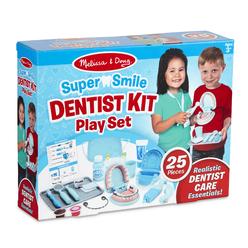 Melissa & Doug Super Smile Dentist Kit With Pretend Play Set Of Teeth And Dental Accessories (25 Toy Pieces) - Pretend Dentist P