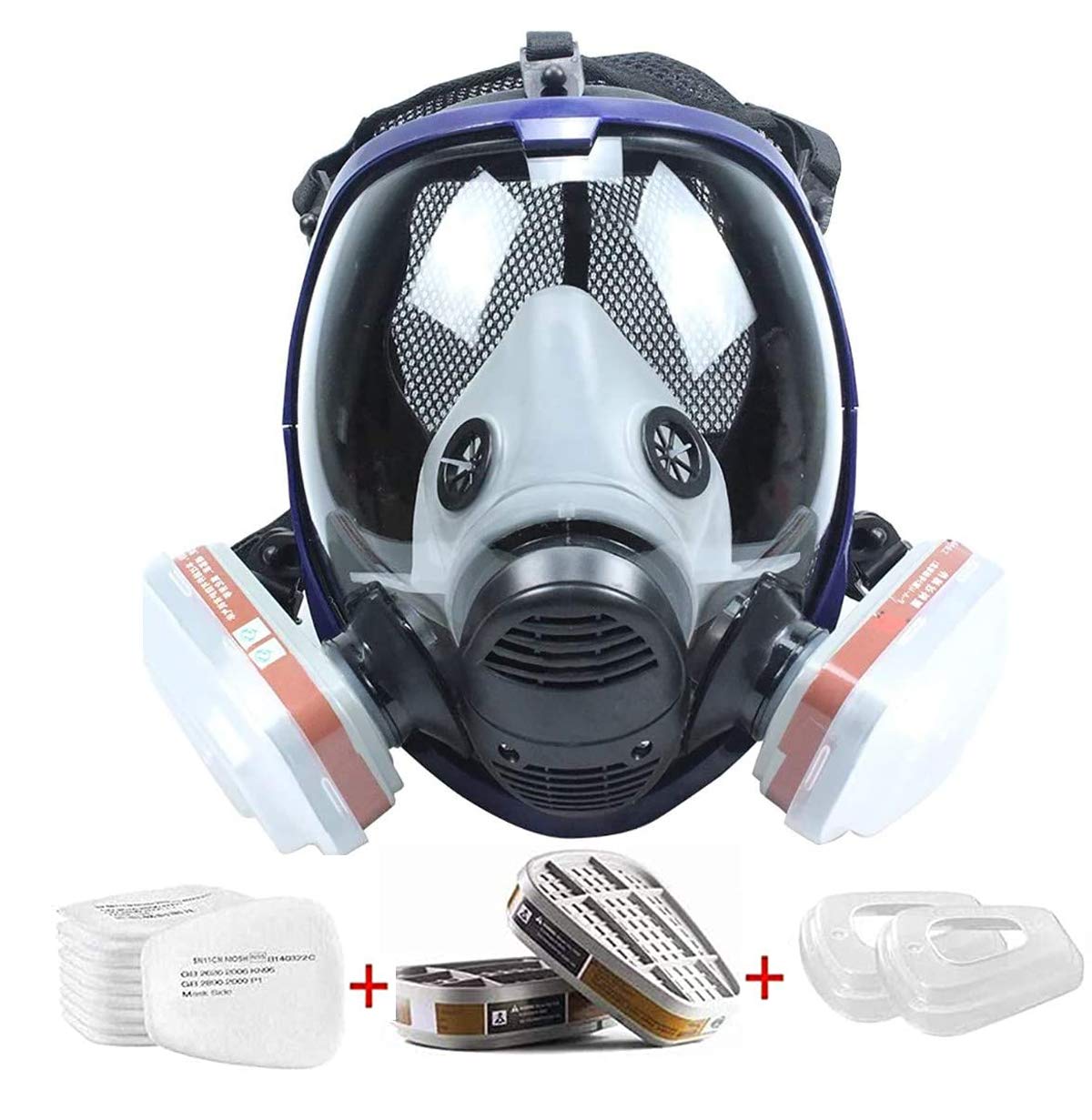 supmusk Full Face Respirator Mask Reusable Facepiece, Silicone Wide