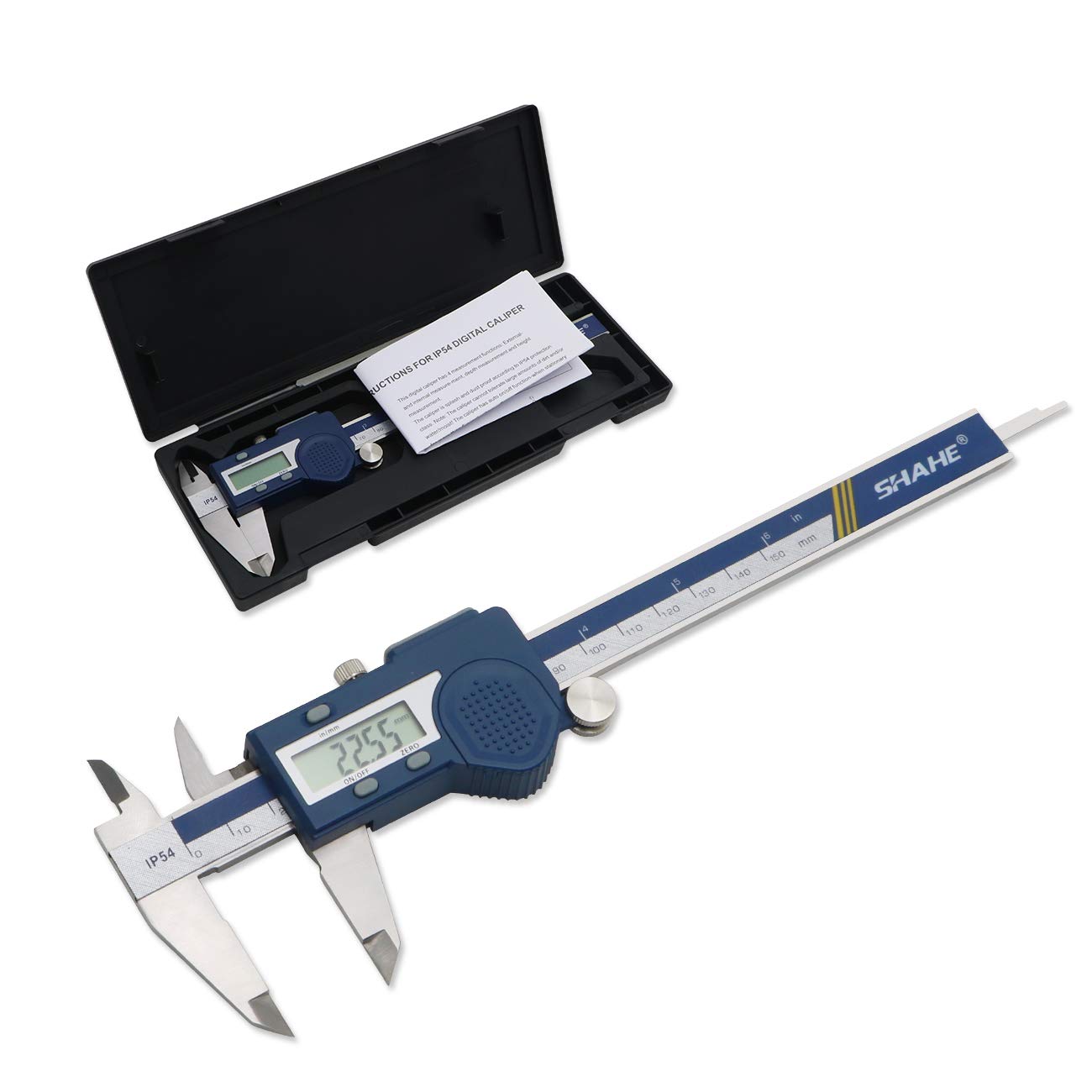 Shahe Electronic Digital Caliper, Micrometer Caliper Measuring Tool , 6 Inch150Mm Vernier Caliper With Stainless Steel, Large Lc