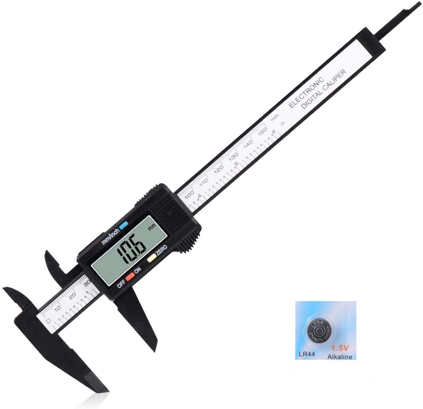CACHOR Digital Caliper Measuring Tool, Cachor 0-6 Vernier Caliper - 150Mm Electronic Micrometer Caliper With Large Lcd Screen, Auto-Off