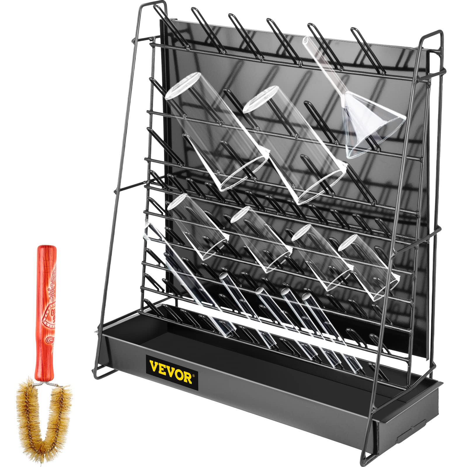 Vevor Drying Rack For Lab 90 Pegs Lab Glassware Rack Steel Wire Glassware Drying Rack Wall-Mountfree-Standing Detachable Pegs La