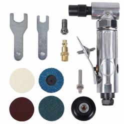 YELWAY 14 Inch Angle Air Die Grinder,20000 Rpm, 90 Degree Angled Air Die Grinder,With 4 Pcs 2 Roll Lock Sanding Discs, Polished Color P