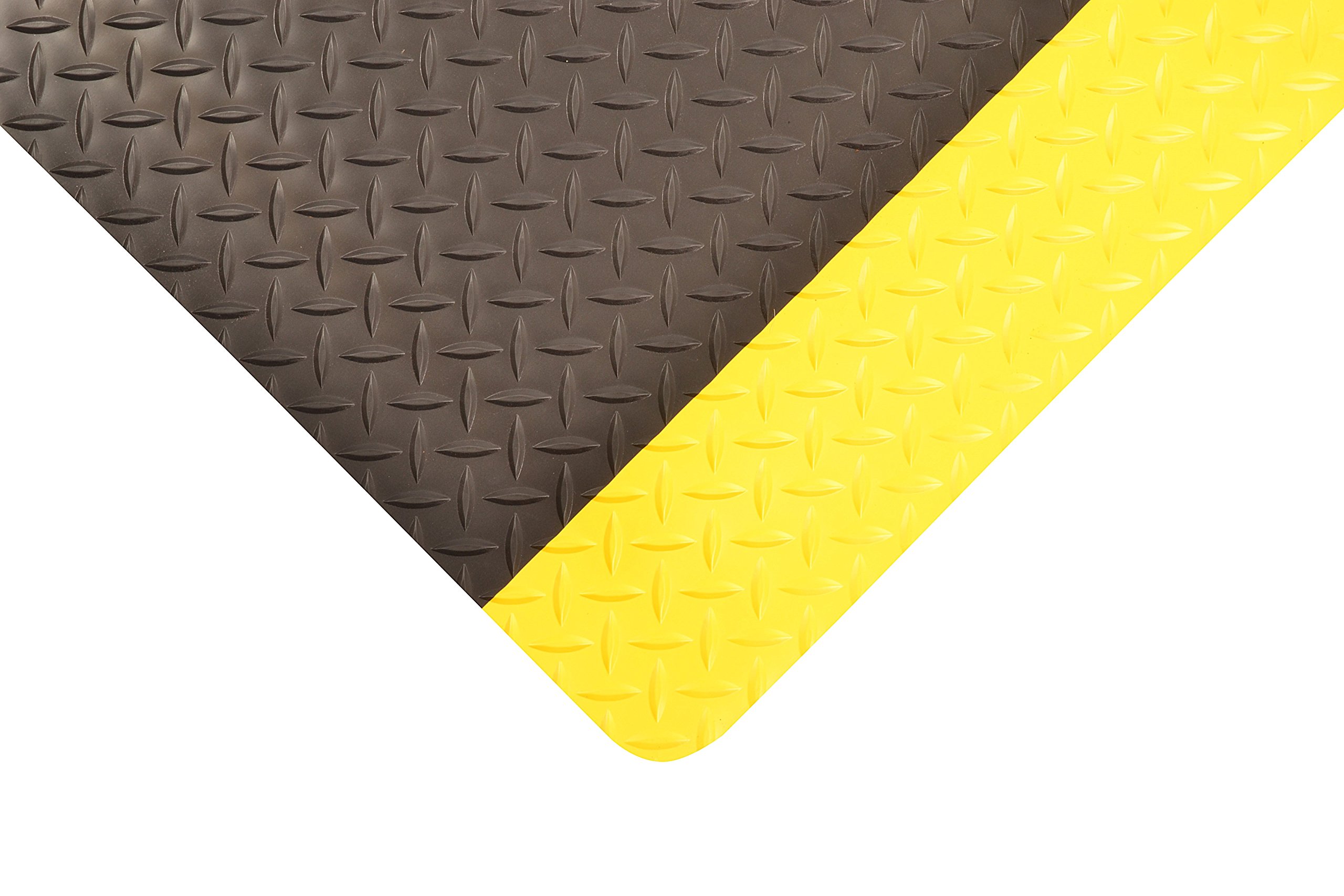 No Trax Notrax 479S0023Yb 479-Cushion Trax 2 X 3 Black And Yellow Anti-Fatigue Mat With Red Stop