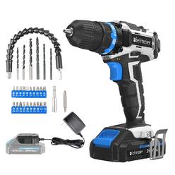 Bielmeier 20V Max Cordless Drill Set, Power Drill Kit With Lithium-Ion And Charger,38 Inches Keyless Chuck, Electric Drill With