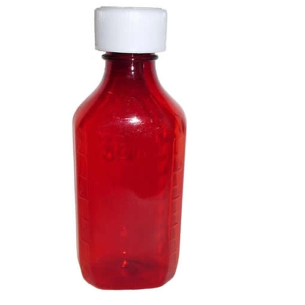 Five Stars Amber Oval Pharmacy Liquid Medicine Bottles, child Resistant caps, 2 Oz, case200 A