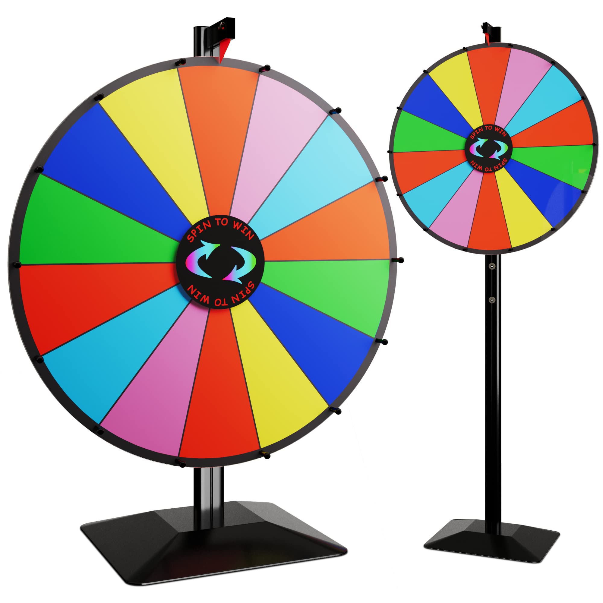 t-sign 24 Inch Dual Use Spinning Prize Wheel 14 Slots Color Tabletop And Floor Roulette Wheel Of Fortune, Spin The Wheel With Dry Erase