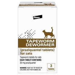 Elanco Animal Health Elanco Tapeworm Dewormer (praziquantel tablets) for cats and Kittens 6 Weeks and Older, 3-count