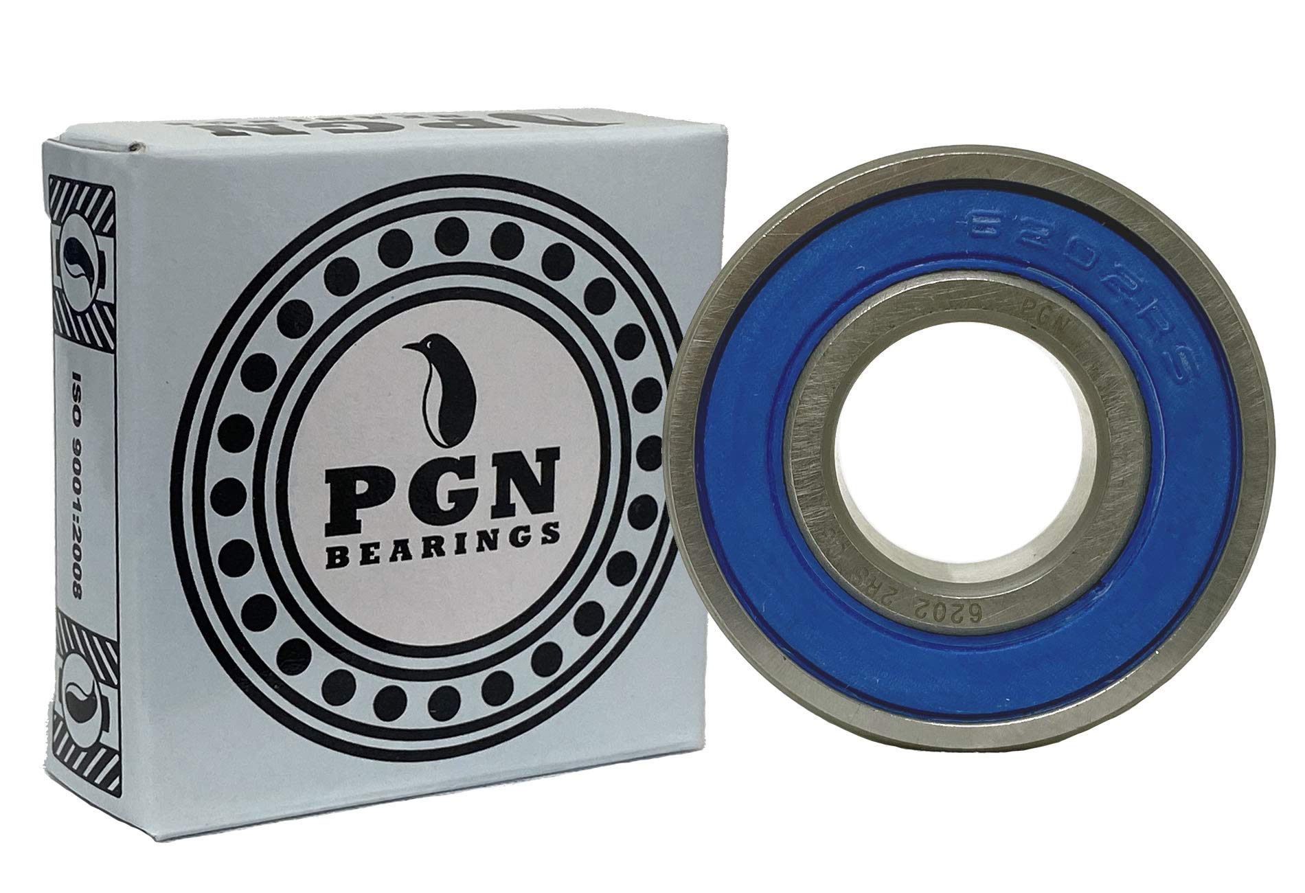 PGN Bearings (2 Pack) Pgn 6202-2Rs Sealed Ball Bearing - C3-15X35X11 - Chrome Steel