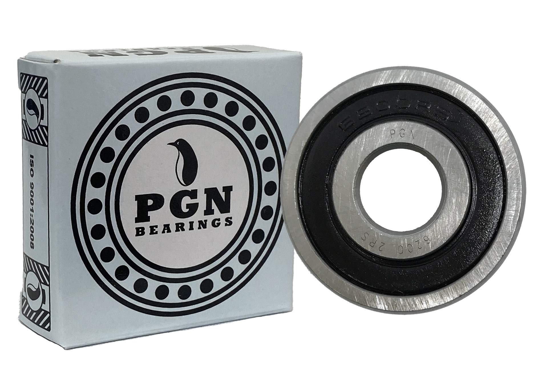 PGN Bearings (10 Pack) Pgn 6200-2Rs Sealed Ball Bearing - C3-10X30X9 - Lubricated - Chrome Steel
