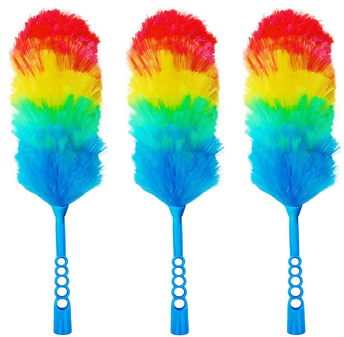 Tockrop 3 Pack Upgrade 19A Rainbow Static Feather Duster With Beandable And  Washable Head - More Fibers Bigger Head Less Loss Of