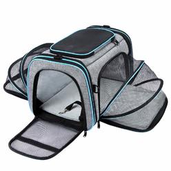 Maskeyon Airline Approved Pet Carrier, Large Soft Sided Pet Travel Tsa Carrier 4 Sides Expandable Cat Collapsible Carrier With R