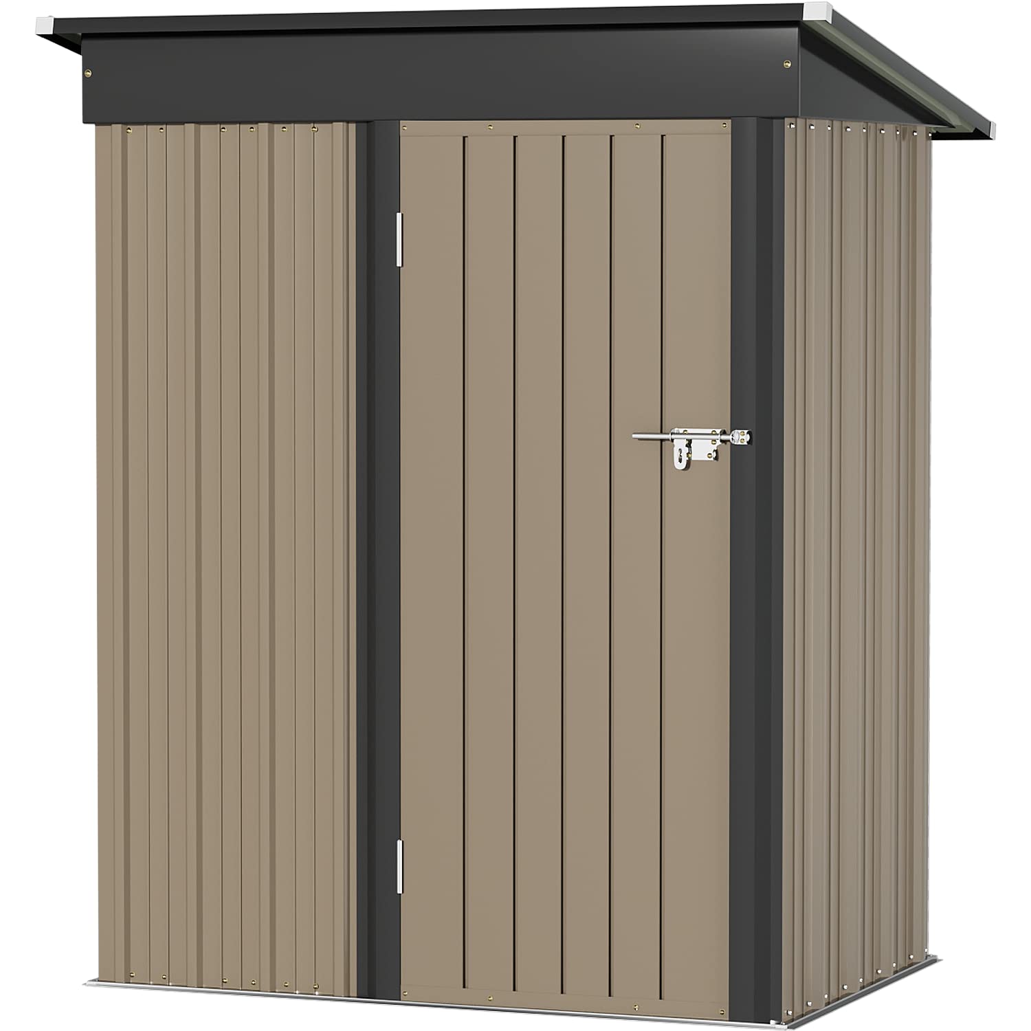 Greesum Metal Outdoor Storage Shed 5Ft X 3Ft, Steel Utility Tool Shed Storage House With Door & Lock, Metal Sheds Outdoor Storag