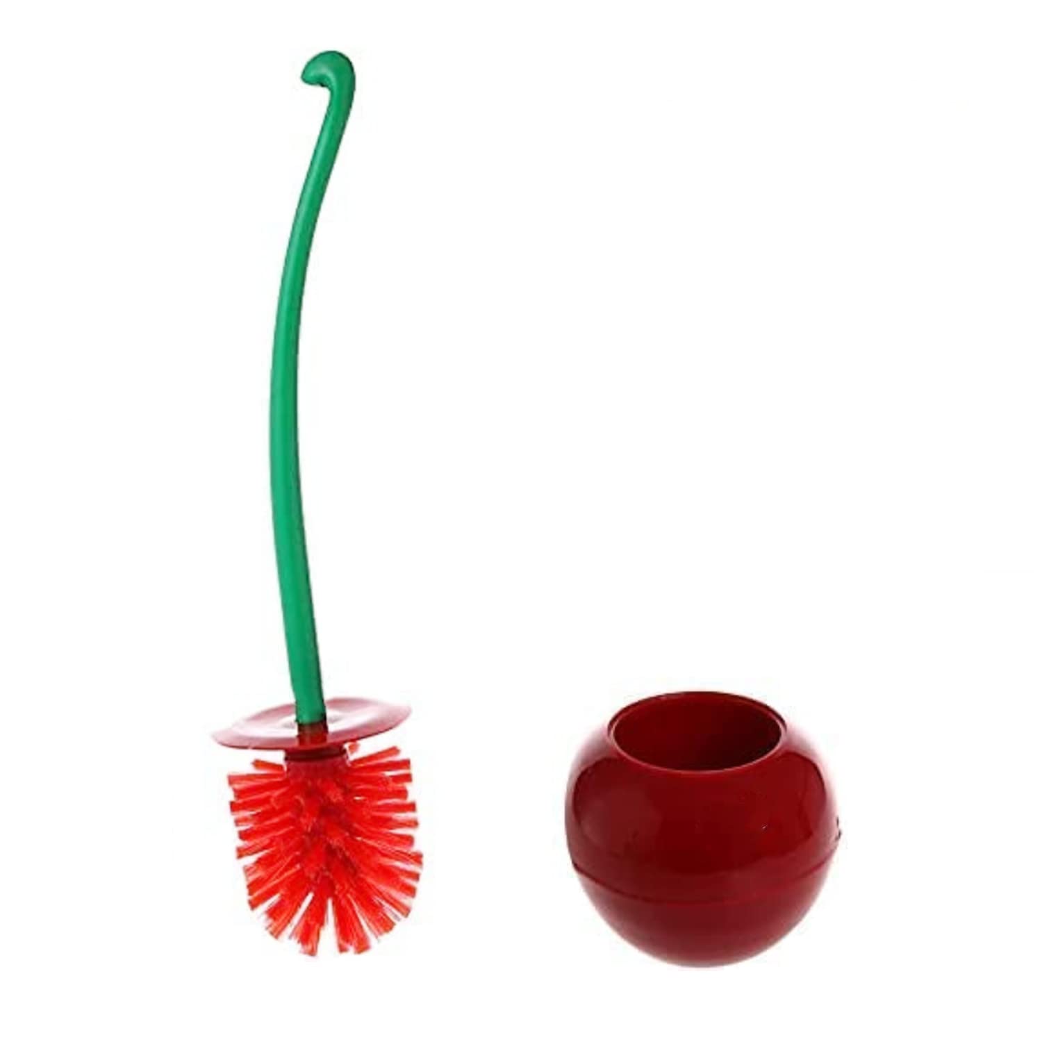 Amzocina Cherry Shape Toilet Brushes With Holder Bowl Long Handle,  Household Bathroom Cleaning Tool Cleaner And Base For Storage Organiza