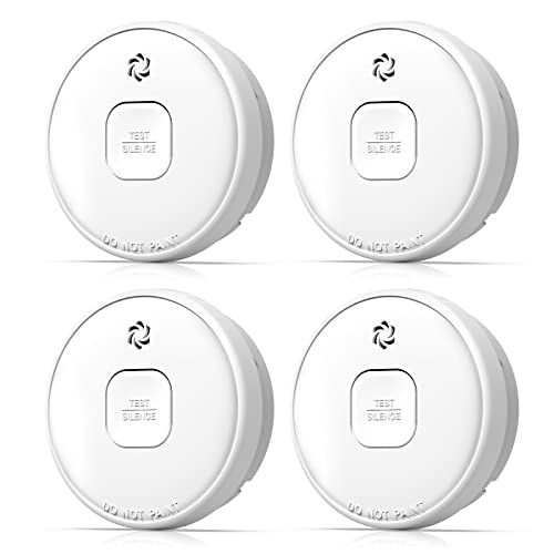 Putogesafe Smoke Detector, 10-Year Smoke Alarm With Photoelectric Sensor And Built-In 3V Lithum Battery, Fire Alarm With Test Bu