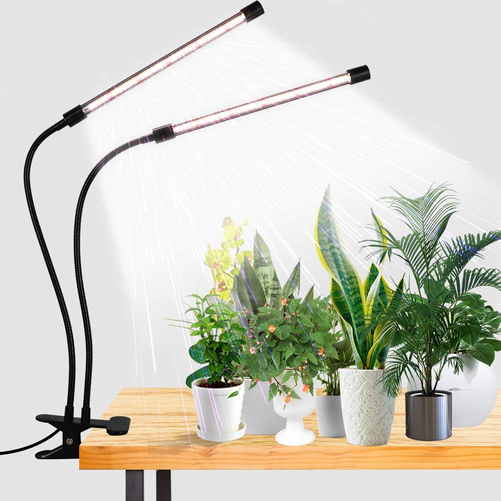 Gooingtop Led Grow Light,6000K Full Spectrum Clip Plant Growing Lamp With White Red Leds For Indoor Plants,5-Level Dimmable,Auto