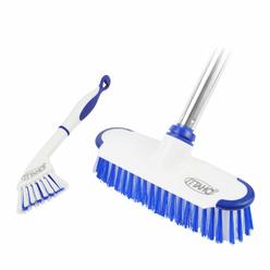Ittaho Multi-Use Floor Scrub Brush With Long Handle,Extendable Grout Cleaner Brush For Tile Floor,Deck,Patio,Marble,Garage,Kitch