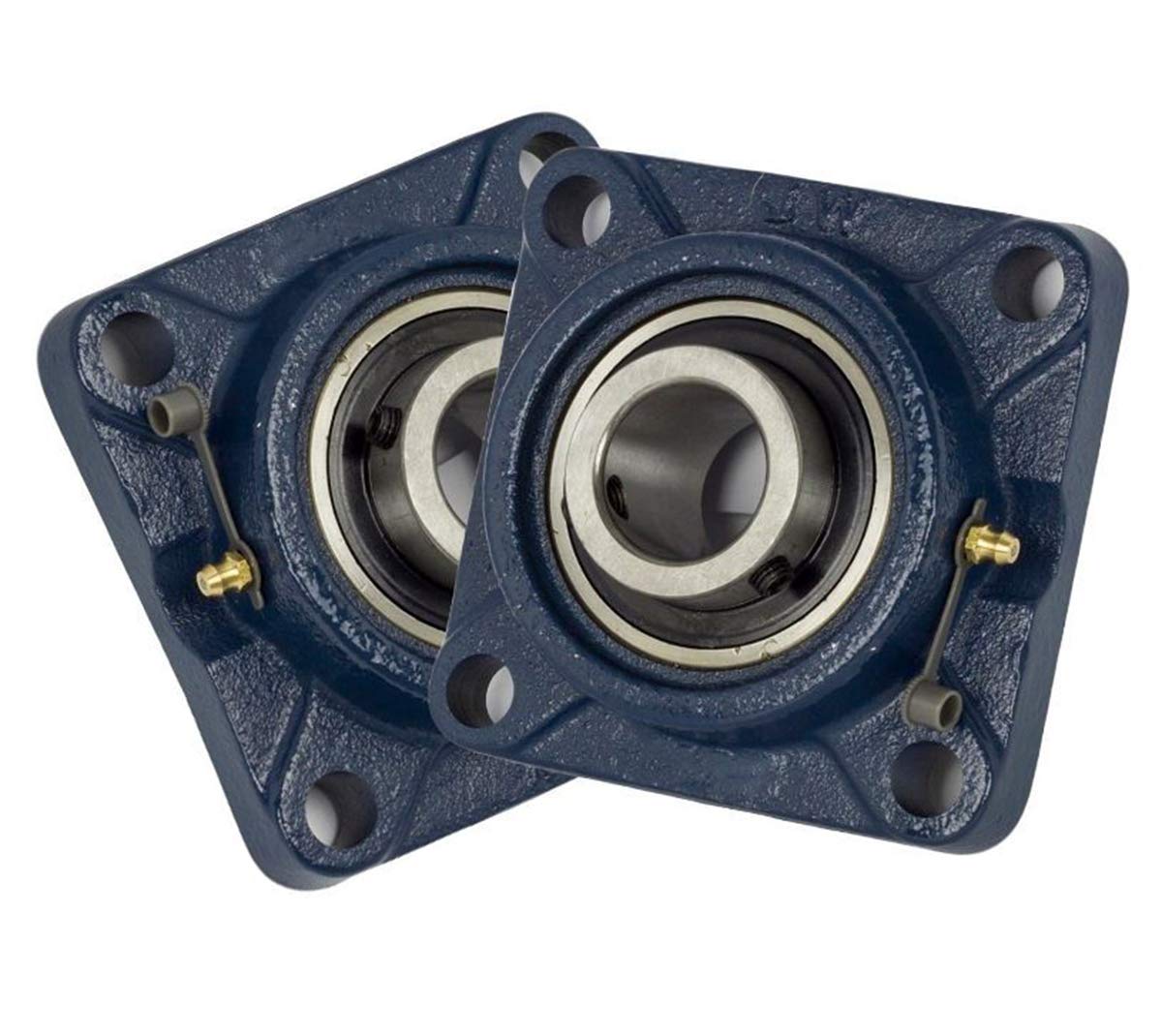 Jeremywell Ucf208-24 Pillow Block Bearing 1-12 Inch Bore, Square, 4-Bolt Flange Mounted, Solid Base, Self-Alignment (2 Pcs)