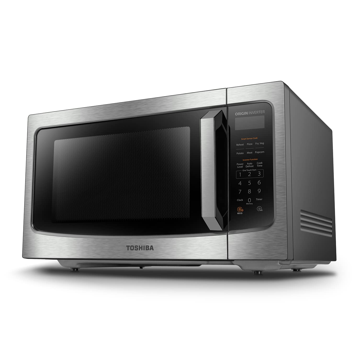 Toshiba Ml-Em45Pit(Ss) Countertop Microwave Oven With Inverter Technology, Kitchen Essentials, Smart Sensor, Auto Defrost, 1.6 C