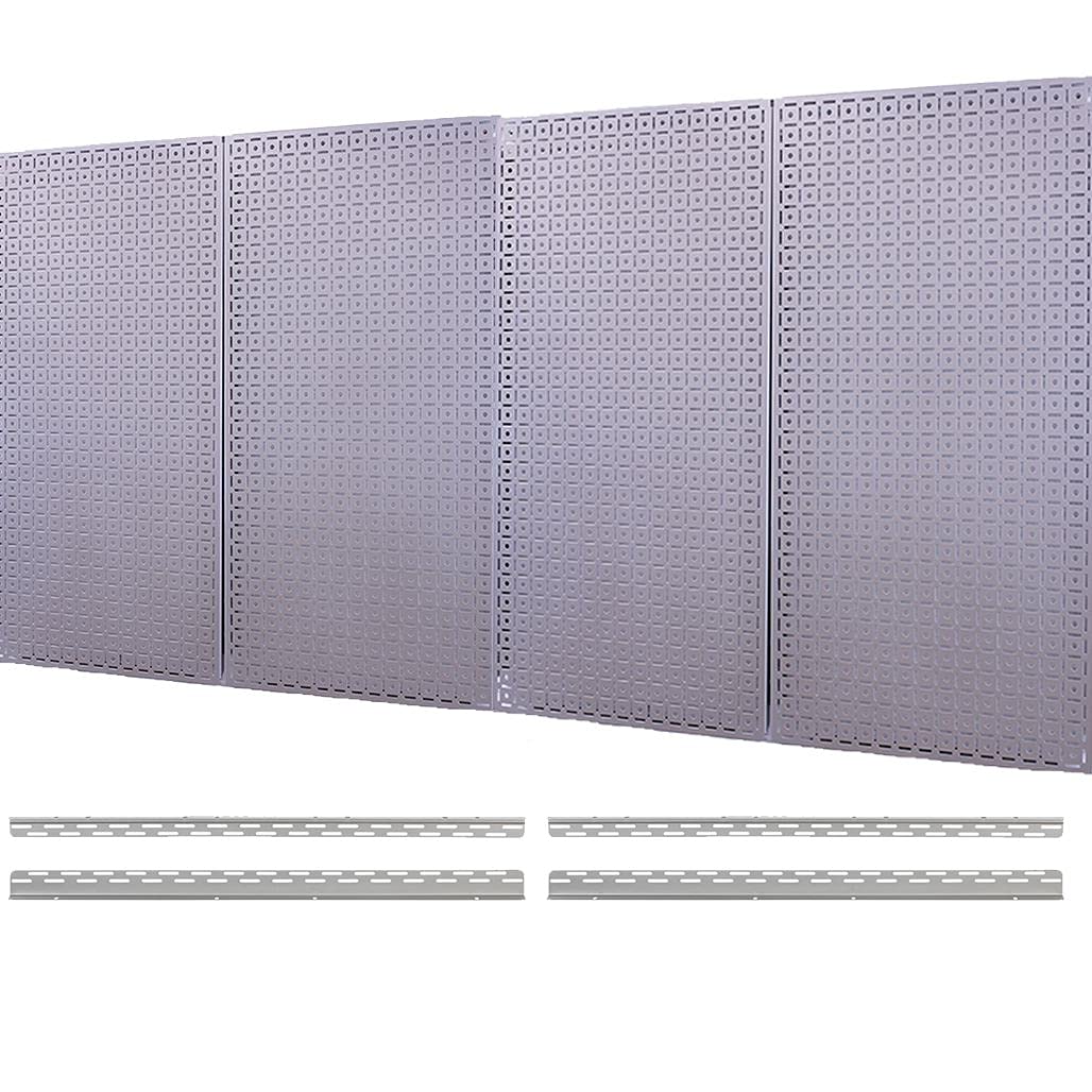 Omniwall 16 X 32 Metal Pegboard Panel 4-Pack For Garage & Home Wall Storage Organization System (Silver)