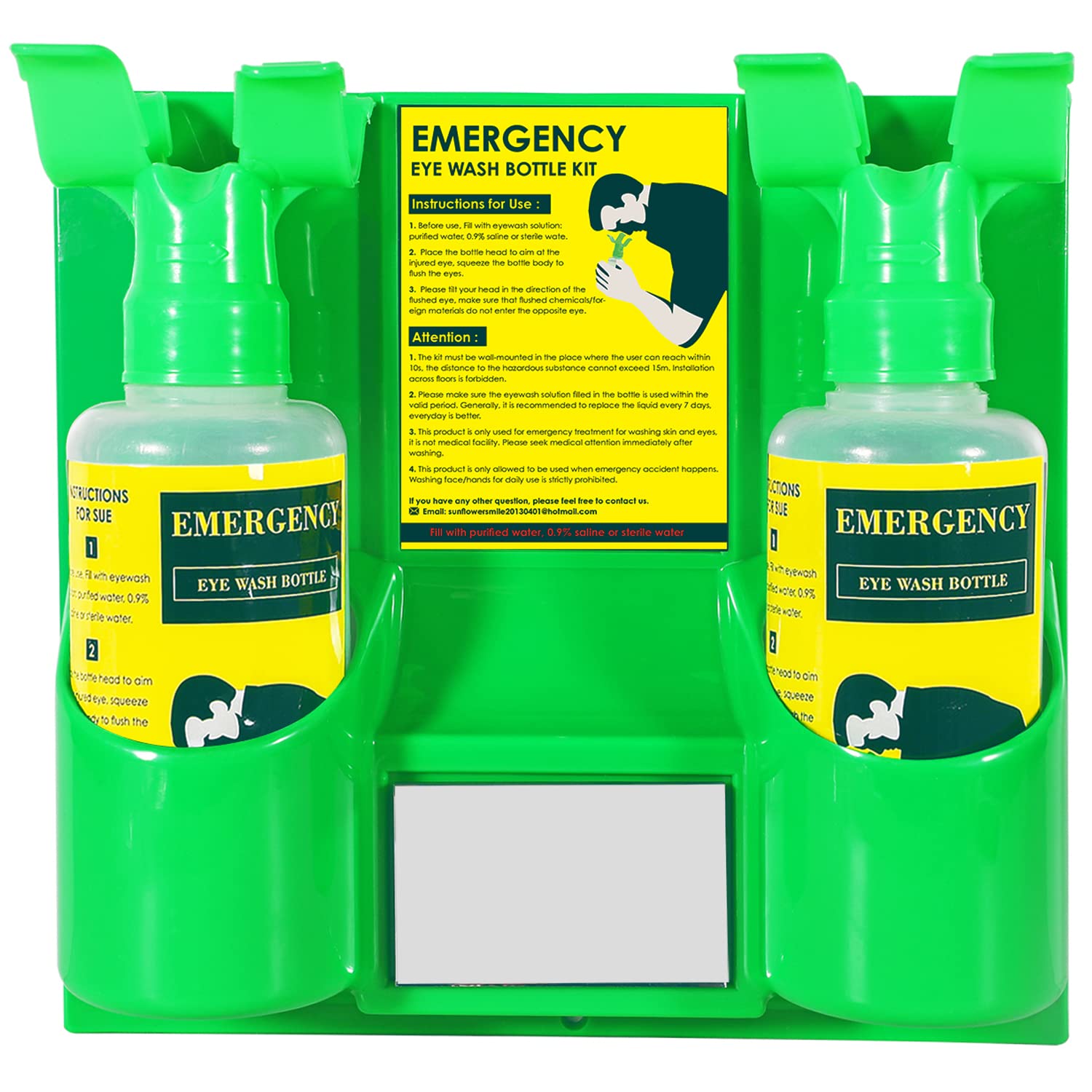 Cgoldenwall Emergency Eye Wash Station Portable Wall Mounted Eyewash