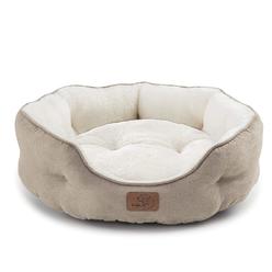 Bedsure Dog Beds for Small Dogs - Round cat Beds for Indoor cats, Washable Pet Bed for Puppy and Kitten with Slip-Resistant Bott