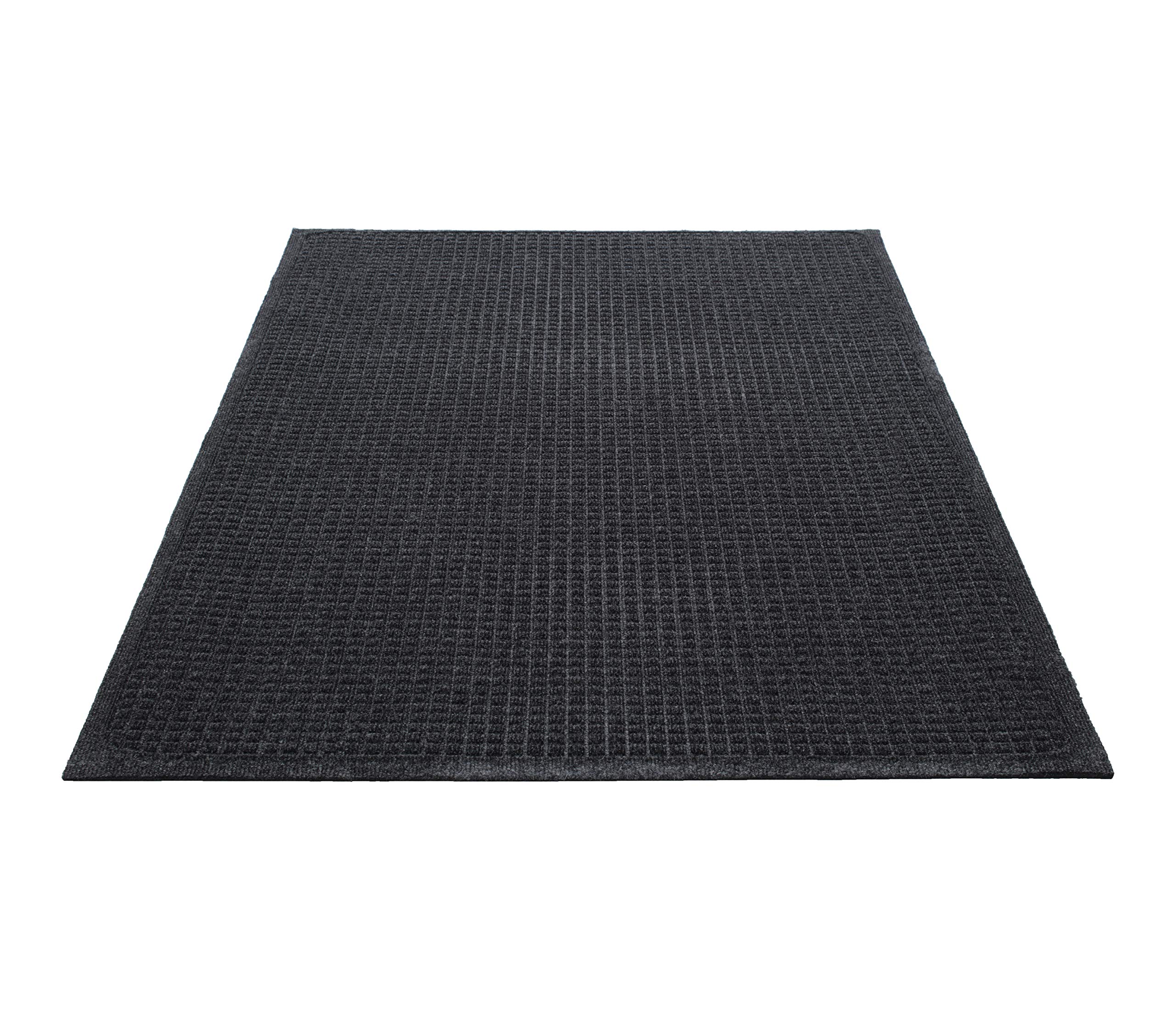 guardian Floor Prote Guardian Ecoguard Diamond Indoor Wiper Floor Mat, Recycled Plactic And Rubber, 3X5, Charcoal Black