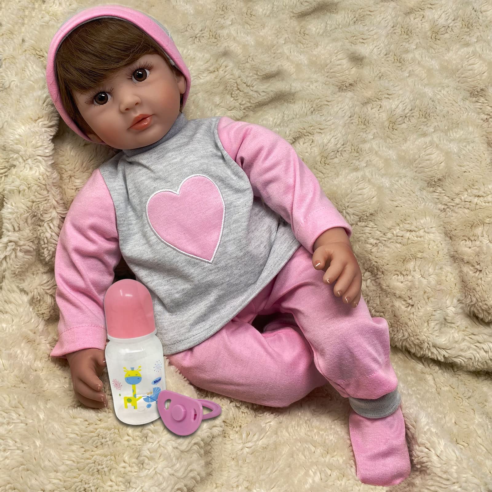 the new york doll co Real Looking Reborn Baby Doll  22A Realistic Baby Doll That Looks Real  Weighted Soft Newborn Silicone Baby Doll Gift Set With O