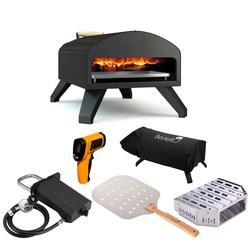 Bertello Outdoor Pizza Oven Everything Bundle - Gas, Wood & Charcoal Fired Outdoor Pizza Oven. Portable Pizza Oven As Seen On Sh