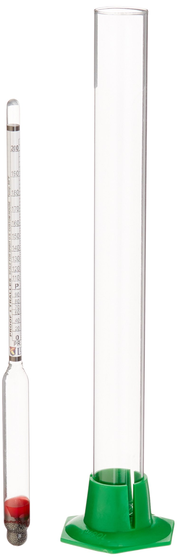 Naruekrit R3-Xikq-Ad0G Proof And Tralle Hydrometer With 12 Glass Test Jar