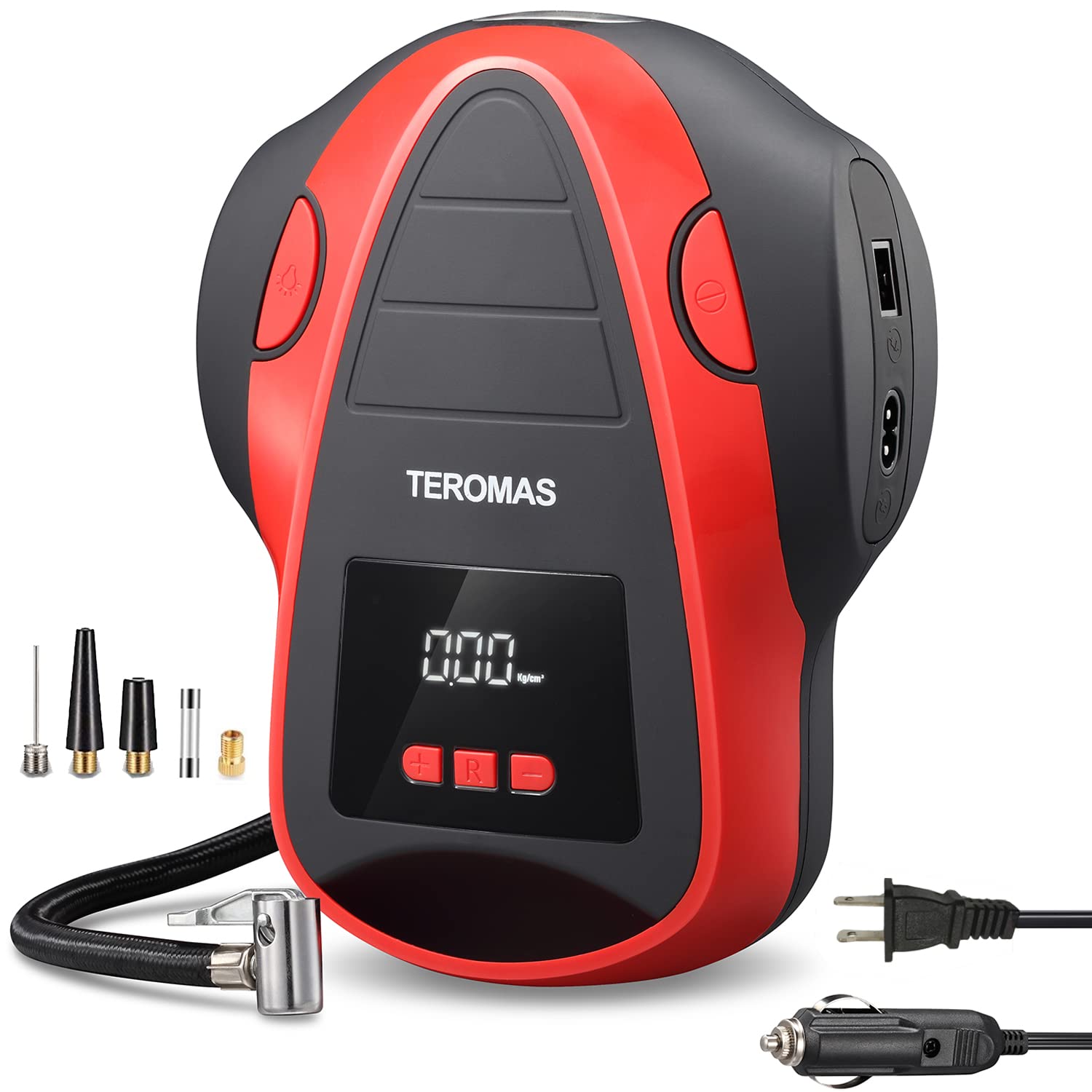 Teromas Tire Inflator Air Compressor, Portable Dcac Air Pump For Car Tires 12V Dc And Other Inflatables At Home 110V Ac, Digital