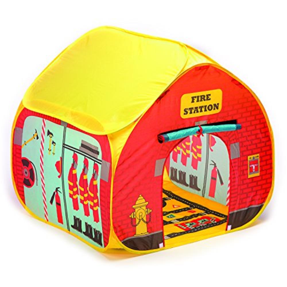 Fun2Give Pop-It-Up Firestation Tent with Streetmap Playmat Playhouse